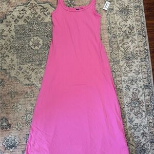 Old Navy Pink Ribbed Maxi Dress
